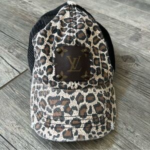 Upcycled Leopard Print Ball Cap